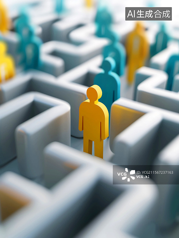 【AI数字艺术】迷途迷宫人生选择图片素材