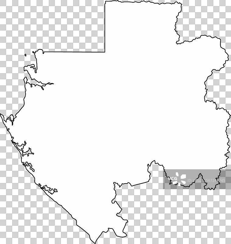 加蓬轮廓地图图片素材