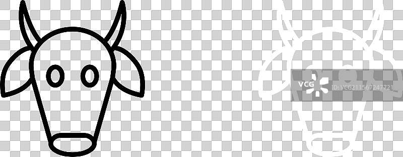 农业和畜牧业理想的农场牛图标图片素材