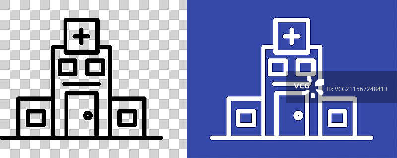 医院建筑图标标志集图片素材