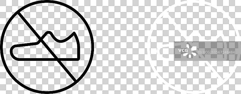 禁止穿鞋标志，保持室内清洁图片素材