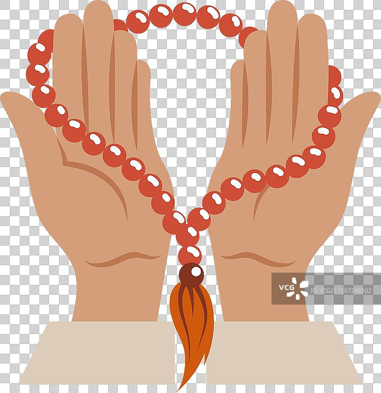 祈祷的手握着伊斯兰念珠图片素材