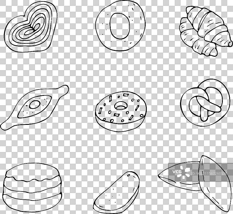 卡通风格的烘焙产品组合图片素材