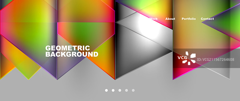 金属三角形与色彩鲜艳的三角形图片素材