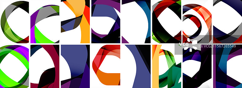 波浪抽象背景的集合图片素材