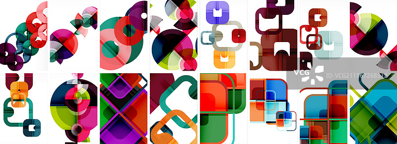 时尚的极简彩色几何形状抽象图形图片素材