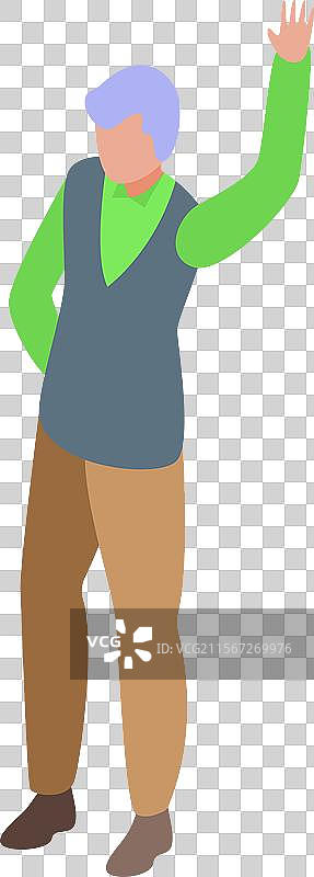 友好的老年男子在挥手问候图片素材