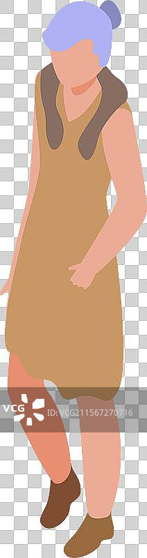 时尚女性穿着夏季连衣裙走路图片素材