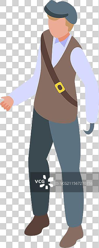 年轻男子正在走路，佩戴着假肢手臂图片素材