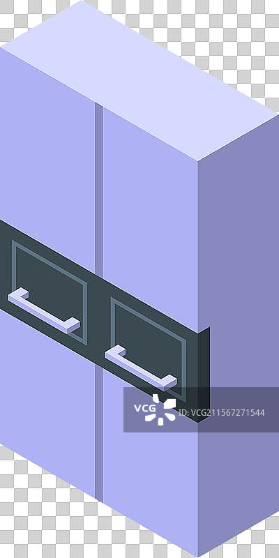 带把手的大双开门冰箱等角视图图片素材