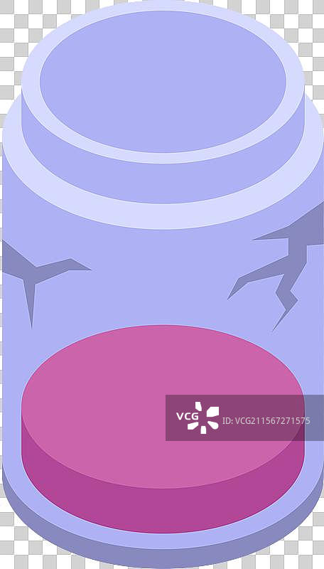 玻璃罐破裂，里面有一种粉红色物质。图片素材