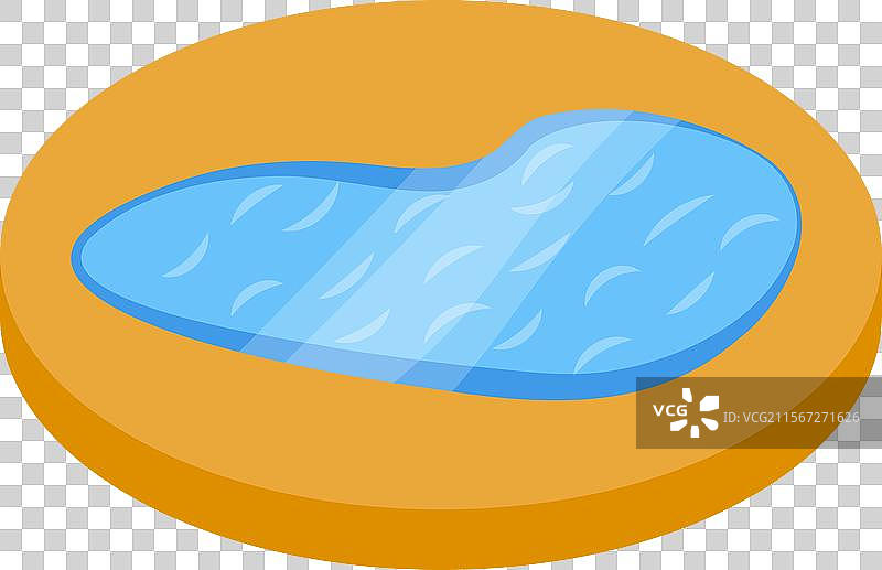 小型圆形游泳池等距图图片素材