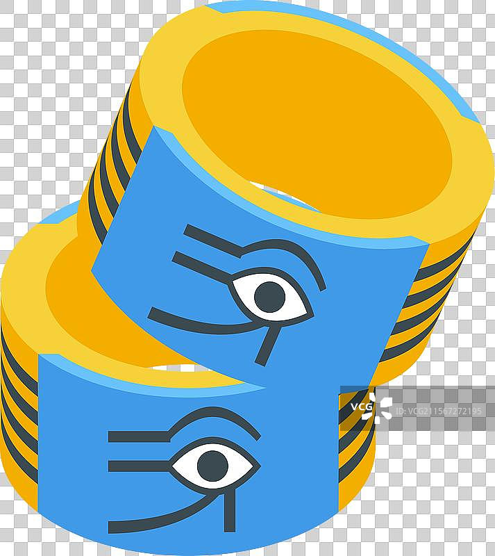 展示荷鲁斯之眼符号的金手镯图片素材