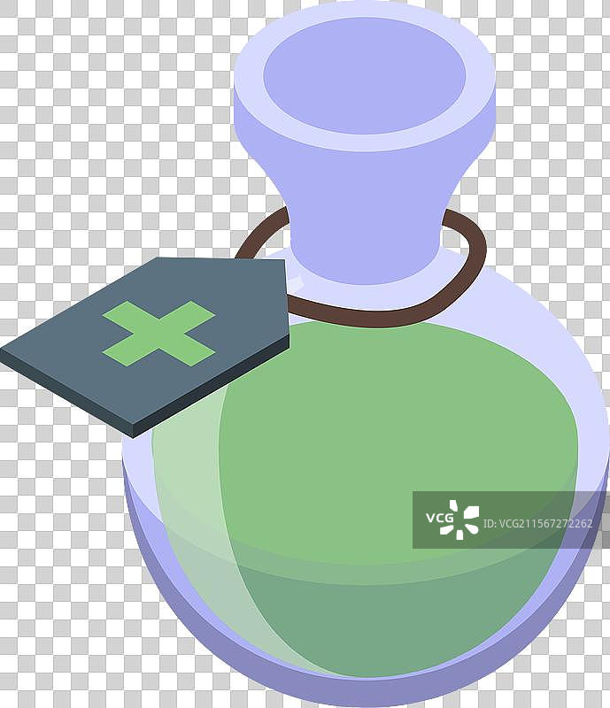 带有十字标志的绿色医疗药水图片素材