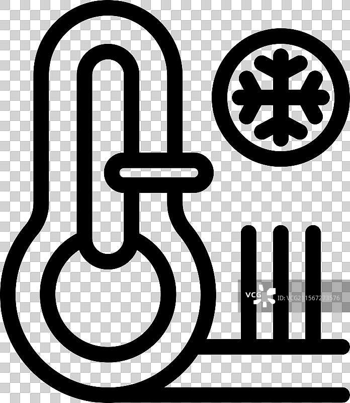 显示冰冻天气条件的温度计图片素材