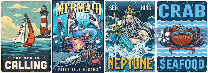 彩色海洋冒险主题贴纸图片素材