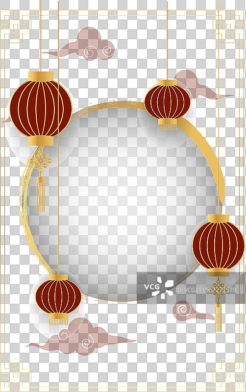 中国新年金色和红色模板图片素材