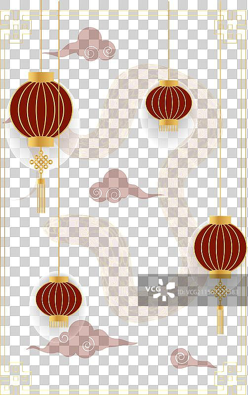 中国新年金色和红色模板图片素材