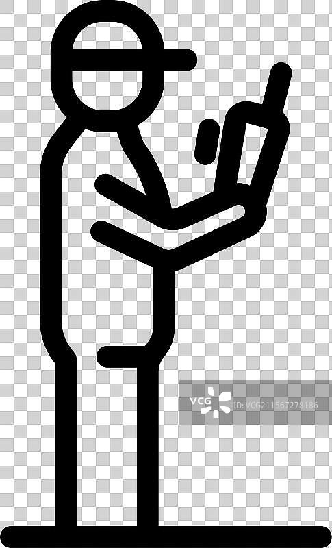 送货员使用对讲机进行沟通图片素材