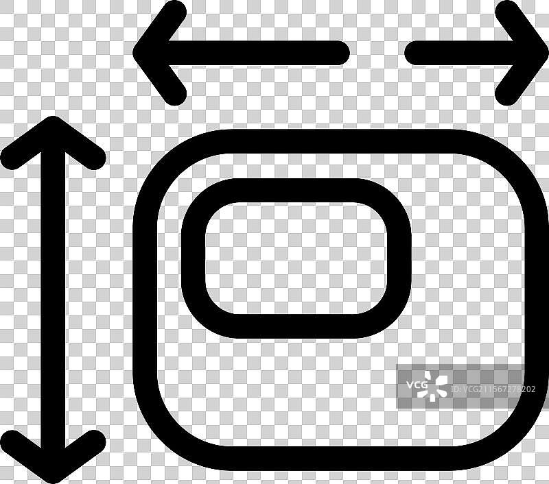 带箭头的正方形调整大小示意图图片素材