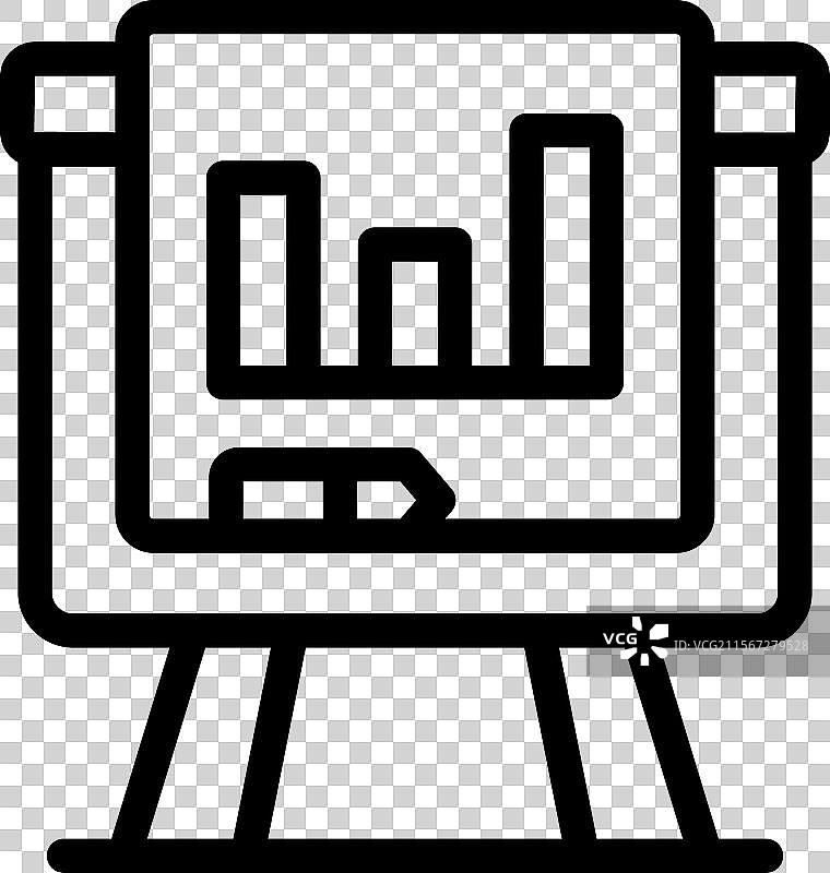 展示增长柱状图的翻转图表和铅笔图片素材