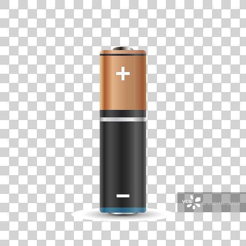 平面风格的真实感碱性电池图标图片素材