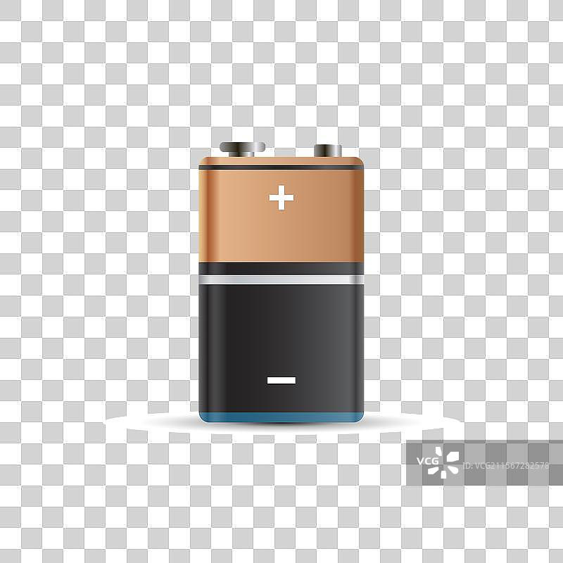 平面风格的真实感碱性电池图标图片素材