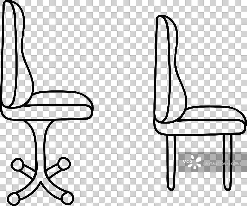 一组可爱的手绘涂鸦办公椅图片素材