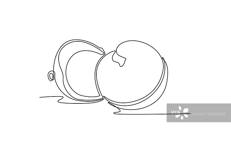 连续一笔画的完整和切片图形图片素材