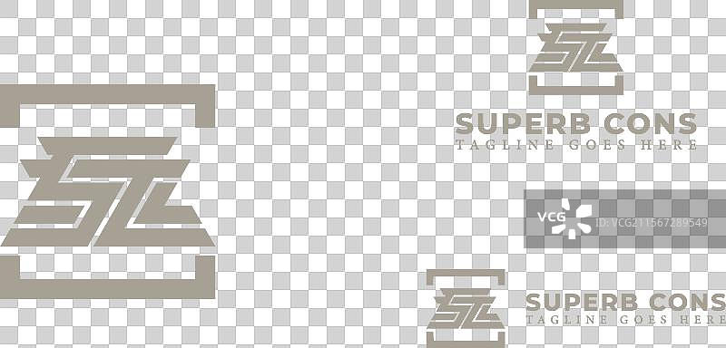 抽象的首字母方形字母SC或CS标志图片素材