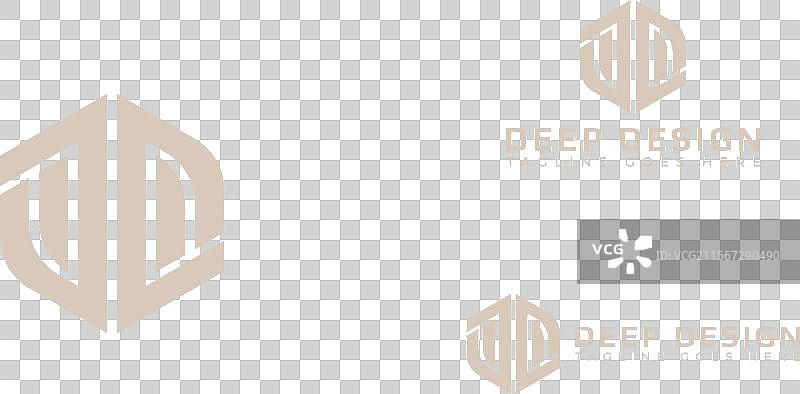 抽象的初始六边形字母d或dd标志图片素材