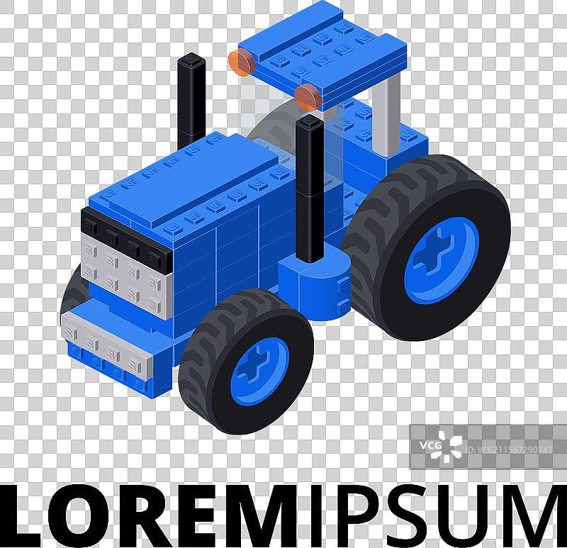 带有拖拉机的印刷和设计标志图片素材