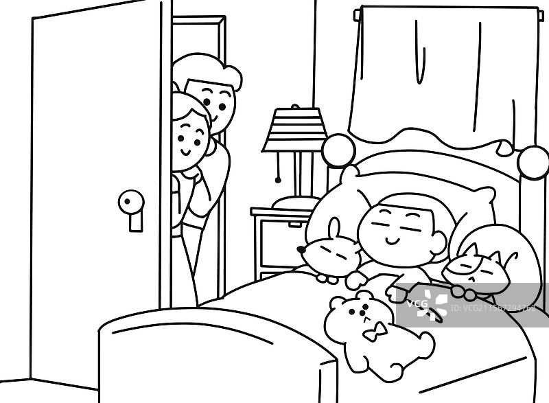 小孩做着甜美的梦图片素材