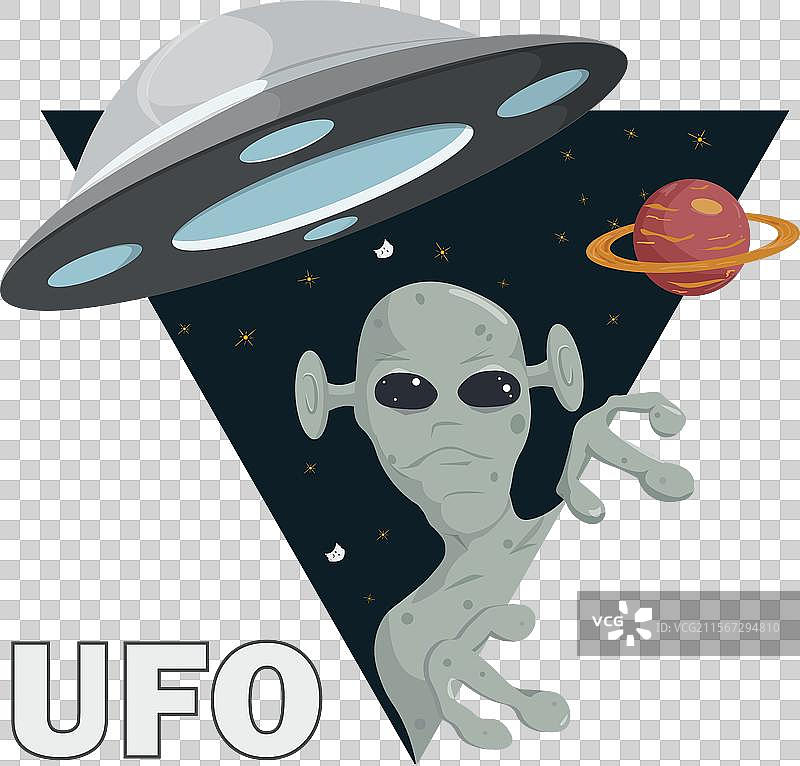 一个外星人从背景中探出头来图片素材