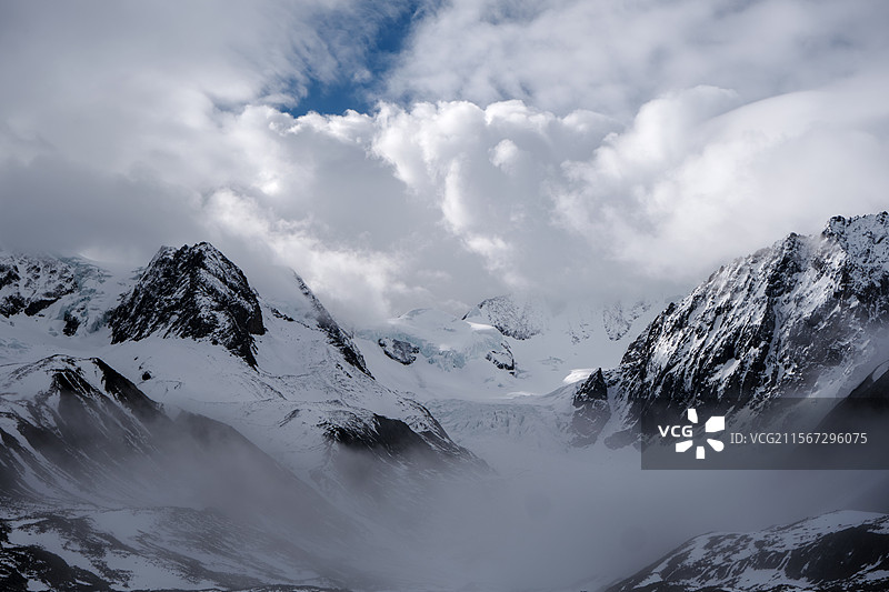 贡嘎山勒多曼因冰川图片素材