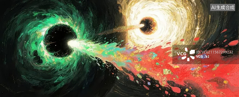【AI数字艺术】黑洞与星云的碰撞图片素材
