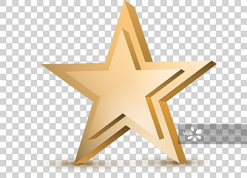 带有高光的金色三维星星图片素材