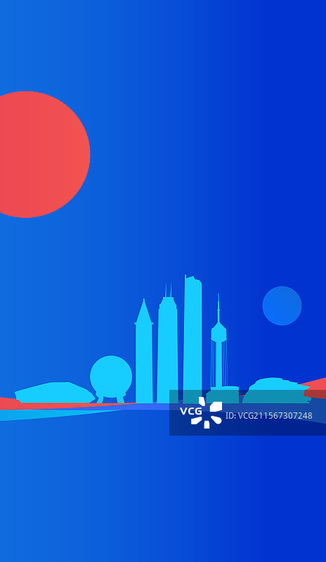 高端精品大连科技未来企业地标旅游盛典峰会金融城市建设邀请函矢量插画图片素材