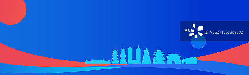 高端精品桂林科技未来企业地标旅游盛典峰会金融城市建设邀请函矢量插画图片素材