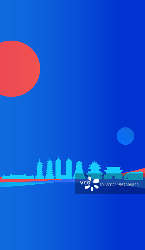 高端精品桂林科技未来企业地标旅游盛典峰会金融城市建设邀请函矢量插画图片素材