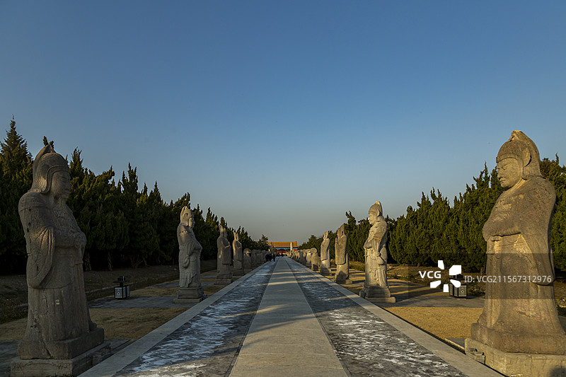 安徽滁州凤阳明皇陵景区神道石像生图片素材