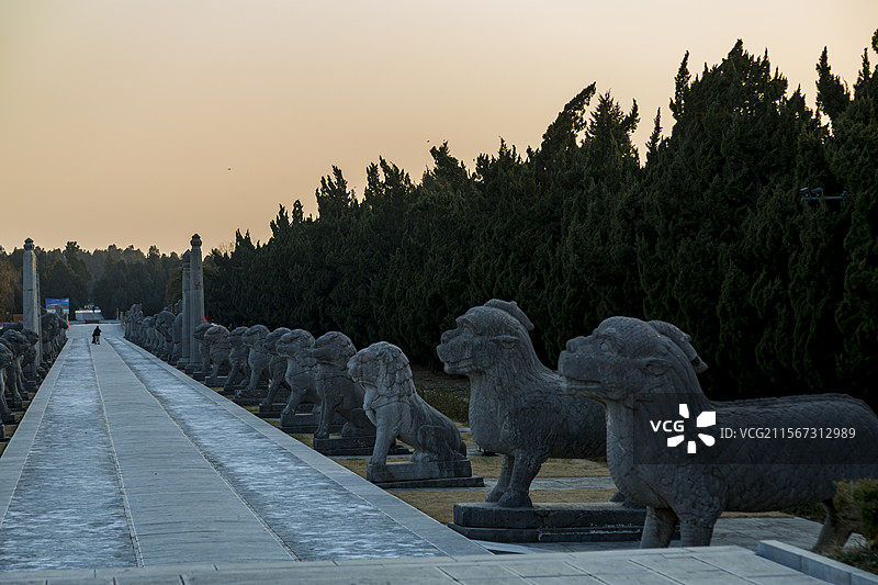 安徽滁州凤阳明皇陵景区神道石像生图片素材
