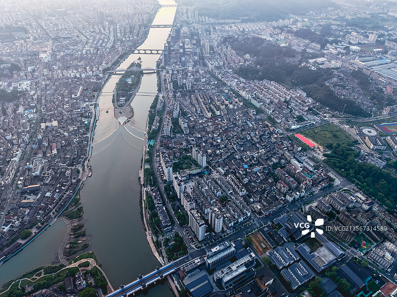 航拍浙江丽水市龙泉市图片素材
