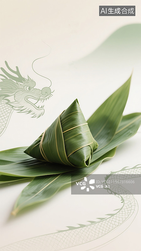 【AI数字艺术】端午节插画，海报背景，粽子图片素材