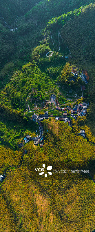 航拍浙江丽水市龙泉市千八线黄茅尖民宿炉岙村图片素材