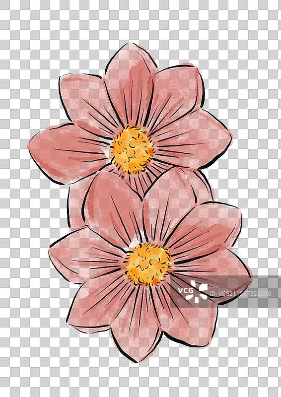 水墨风七夕美食插画元素-巧酥图片素材