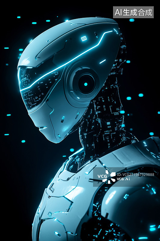 【AI数字艺术】未来科幻机甲人形机器人图片素材