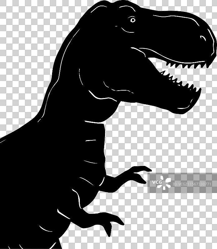 恐龙霸王龙黑色剪影图片素材