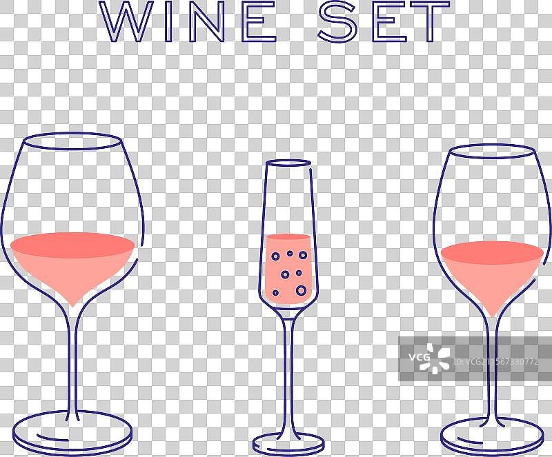 酒具套装，孤立的平面设计风格图片素材