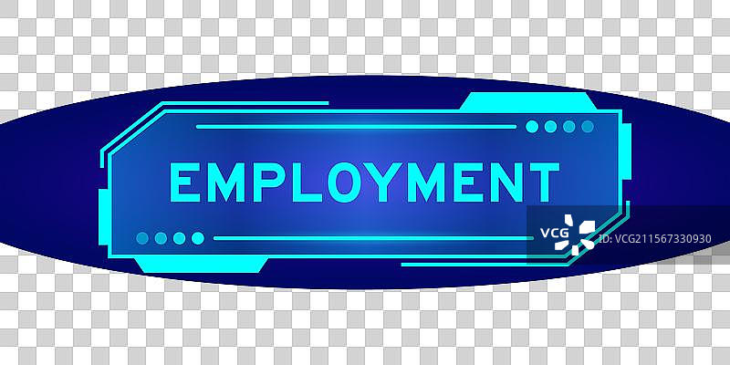 未来派HUD横幅，包含“就业”一词图片素材
